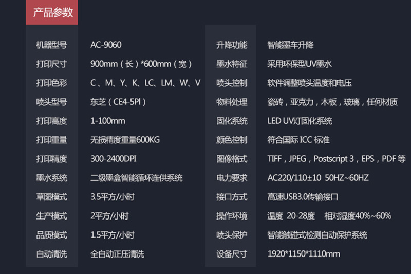 萬能打印機配置參數